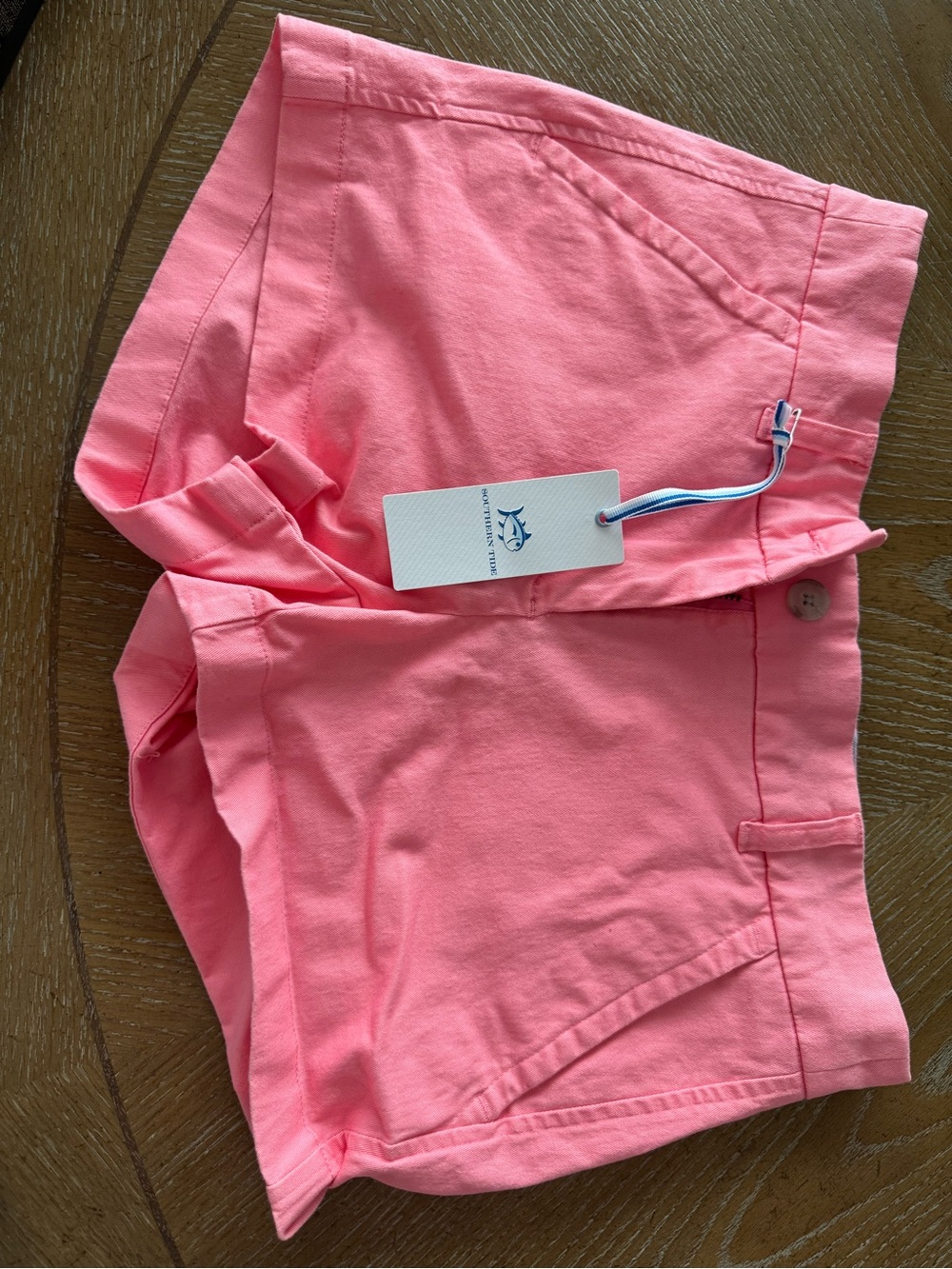 Southern Tide Coral Pink High-Rise Stretch Shorts